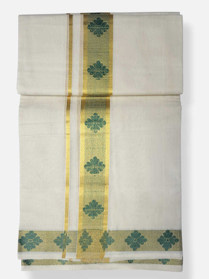 Premium Wedding Handloom Balaramapuram Unaakupaavu Kasavu Mundu for Men