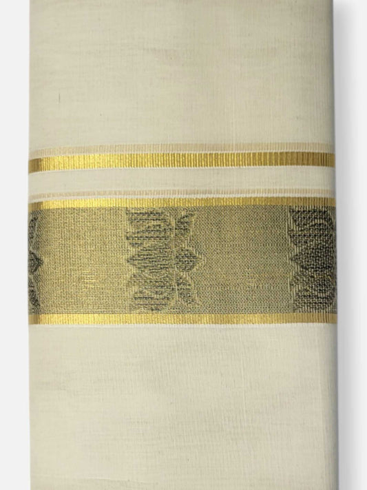 Premium Wedding Handloom Balaramapuram Unaakupaavu Kasavu Mundu for Men