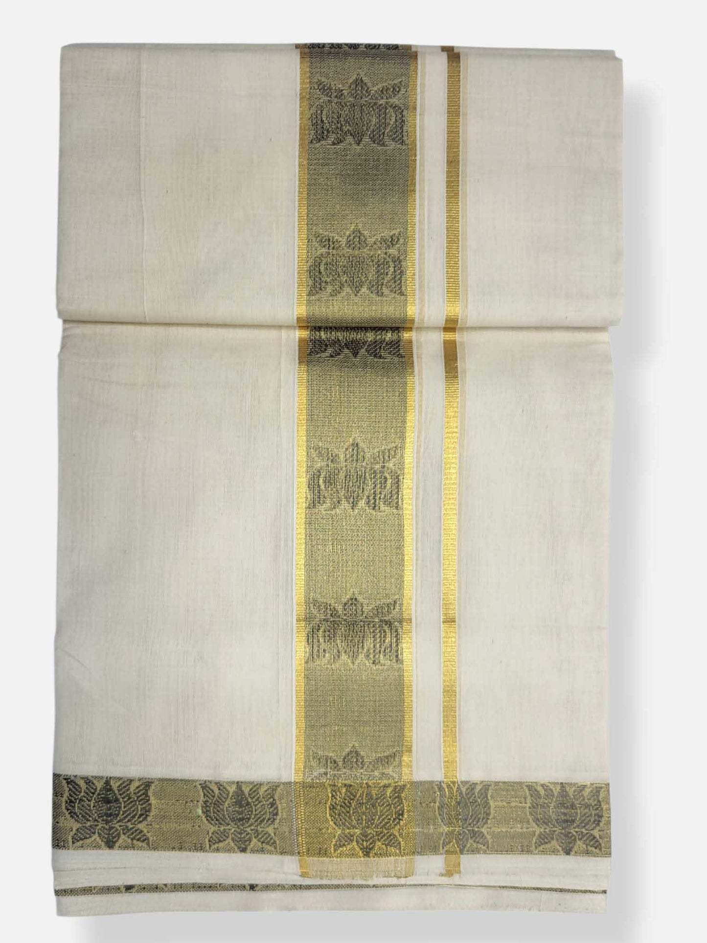Premium Wedding Handloom Balaramapuram Unaakupaavu Kasavu Mundu for Men