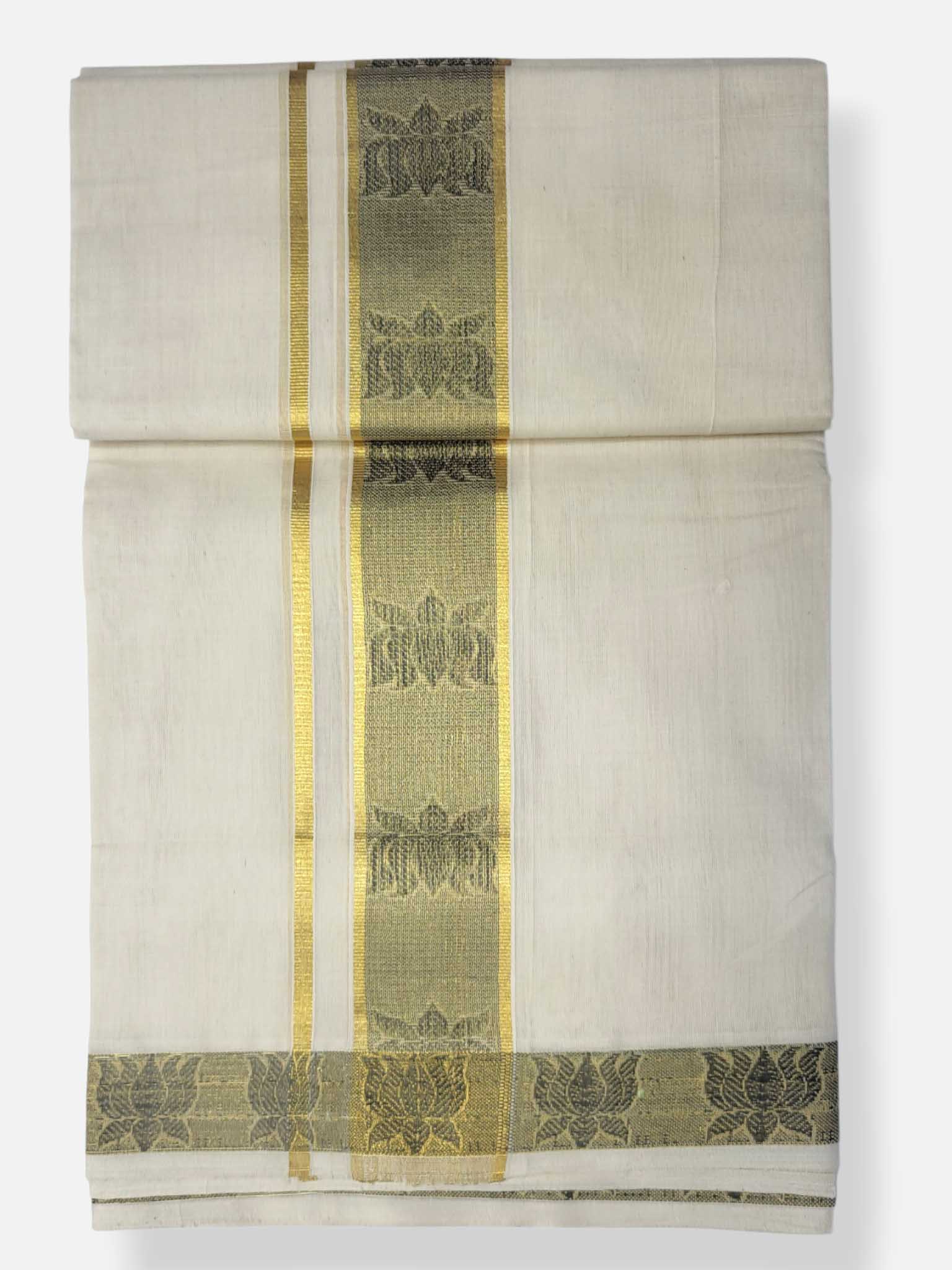Premium Wedding Handloom Balaramapuram Unaakupaavu Kasavu Mundu for Men
