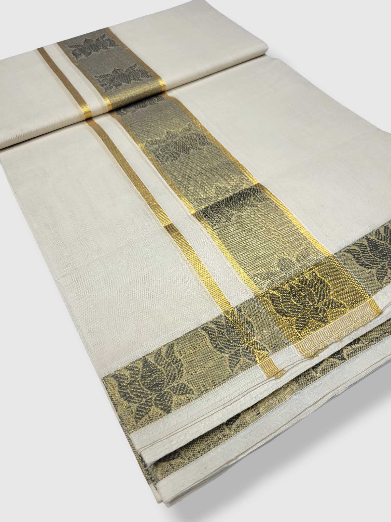 Premium Wedding Handloom Balaramapuram Unaakupaavu Kasavu Mundu for Men