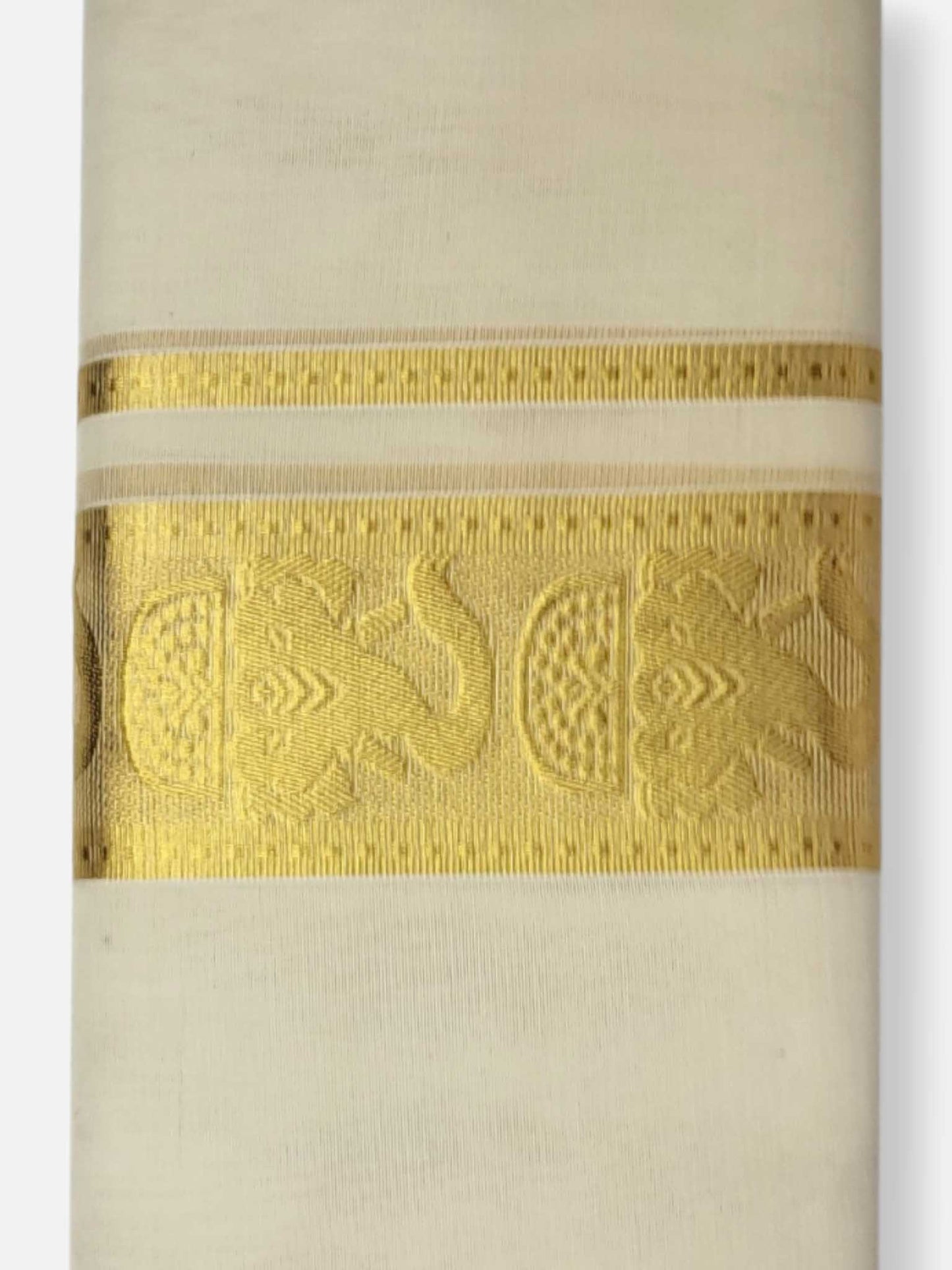 Premium Wedding Handloom Balaramapuram Unaakupaavu Kasavu Mundu for Men