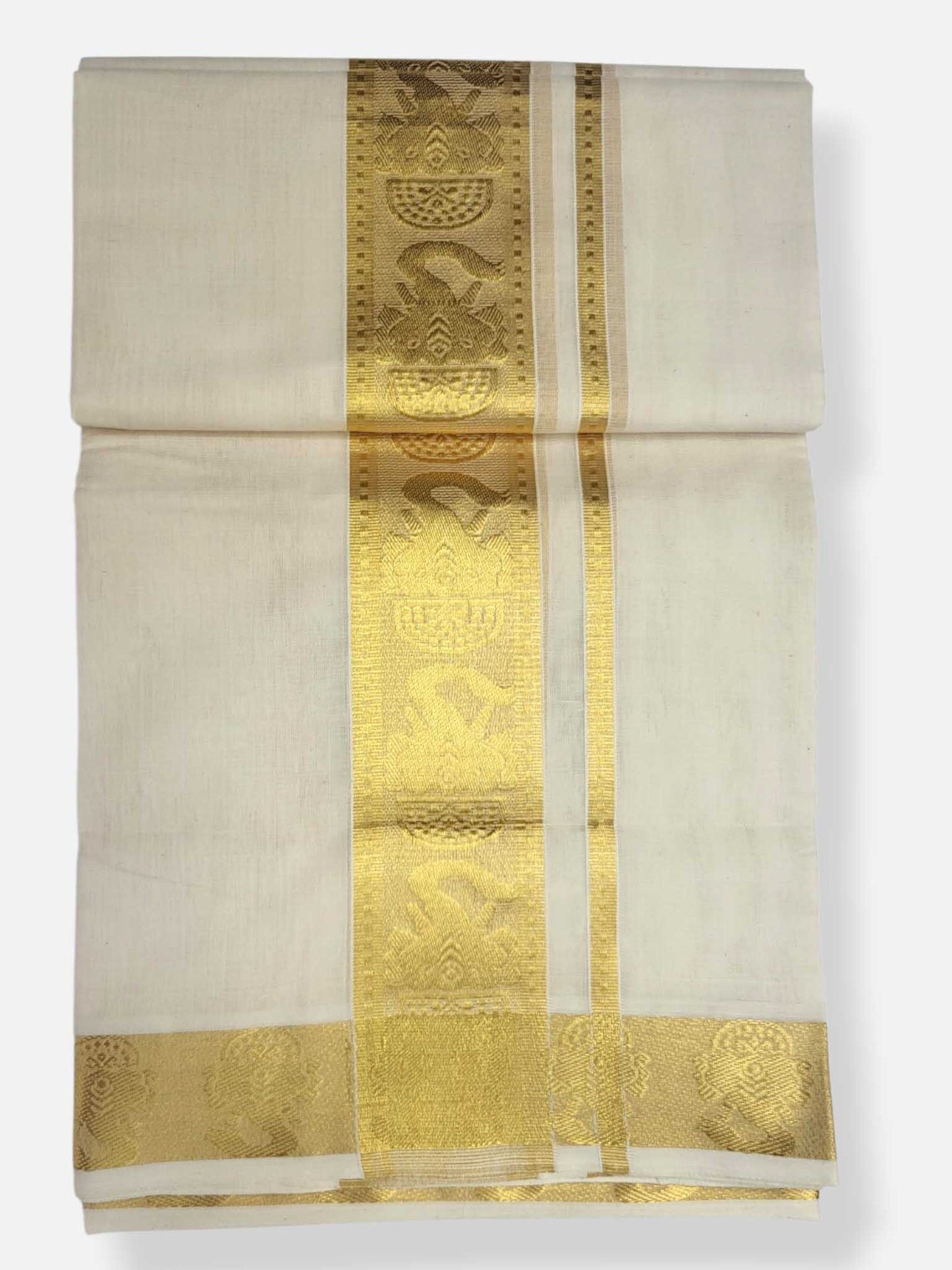 Premium Wedding Handloom Balaramapuram Unaakupaavu Kasavu Mundu for Men
