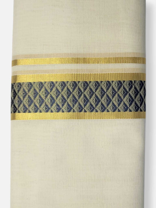 Premium Wedding Handloom Balaramapuram Unaakupaavu Kasavu Mundu for Men