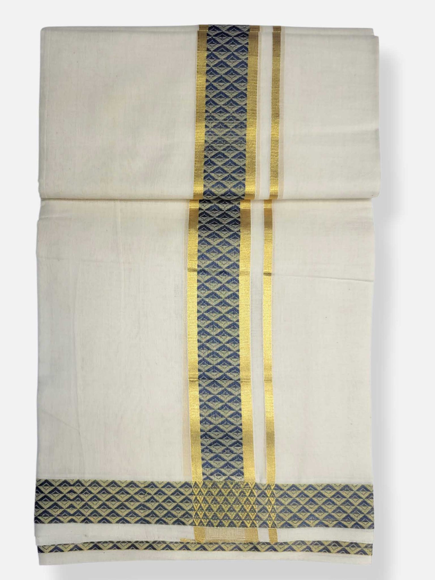 Premium Wedding Handloom Balaramapuram Unaakupaavu Kasavu Mundu for Men