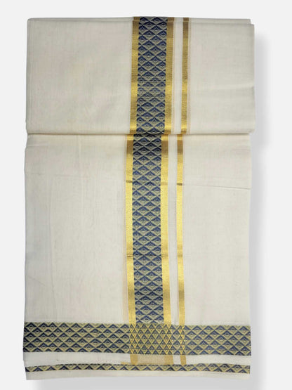 Premium Wedding Handloom Balaramapuram Unaakupaavu Kasavu Mundu for Men
