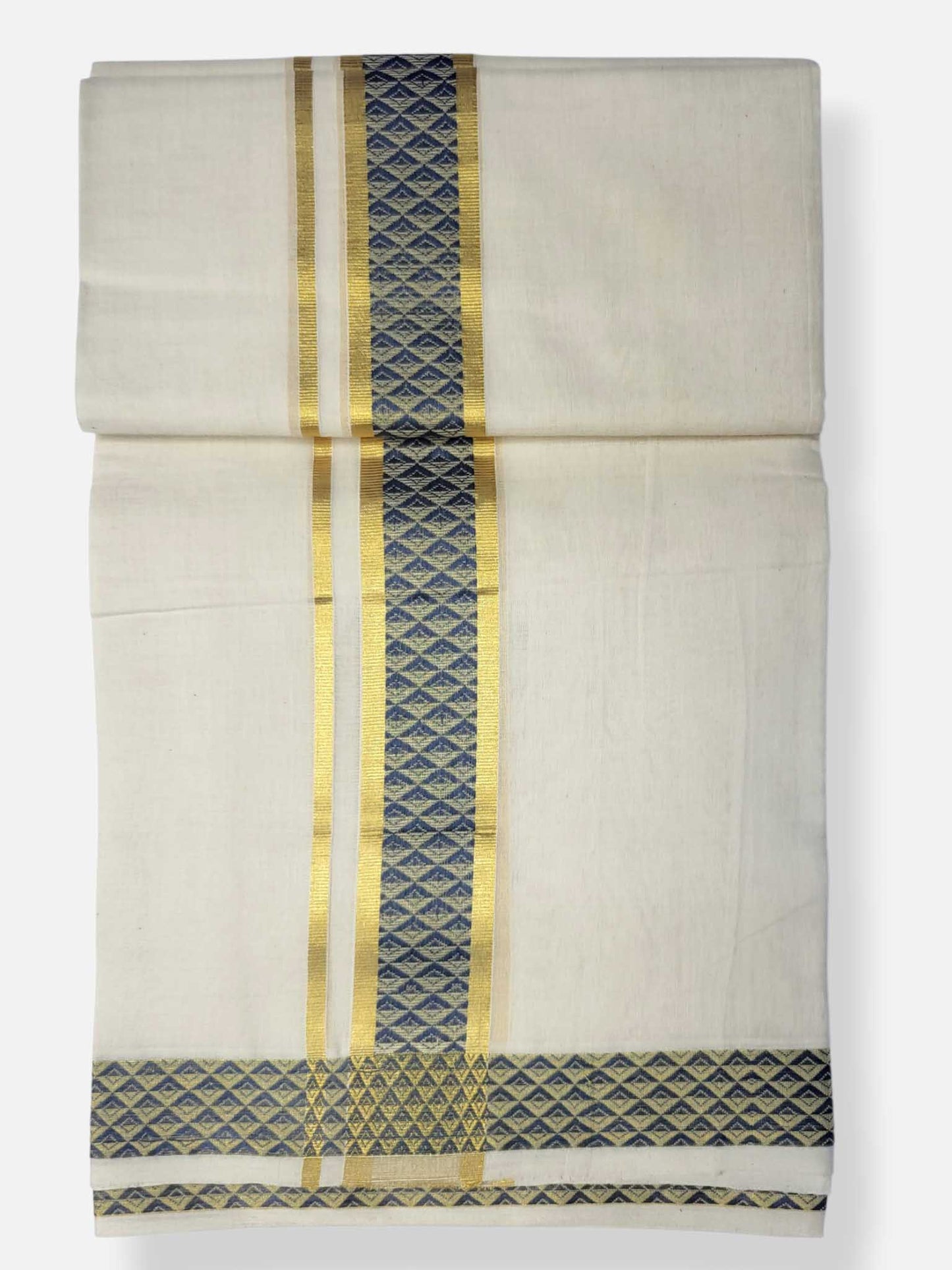 Premium Wedding Handloom Balaramapuram Unaakupaavu Kasavu Mundu for Men
