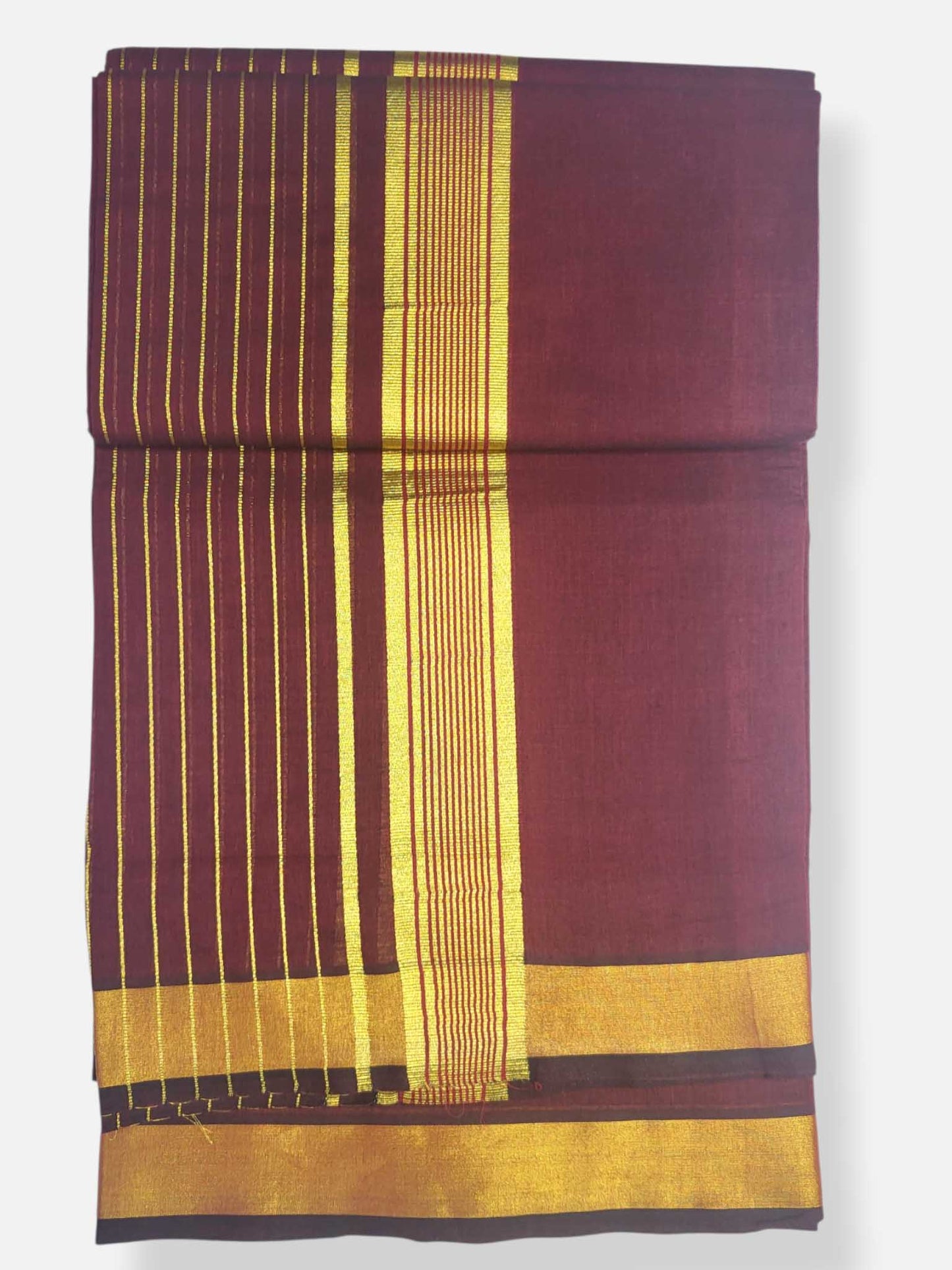 Premium Wedding Handloom Balaramapuram Unaakupaavu Kasavu Mundu for Men