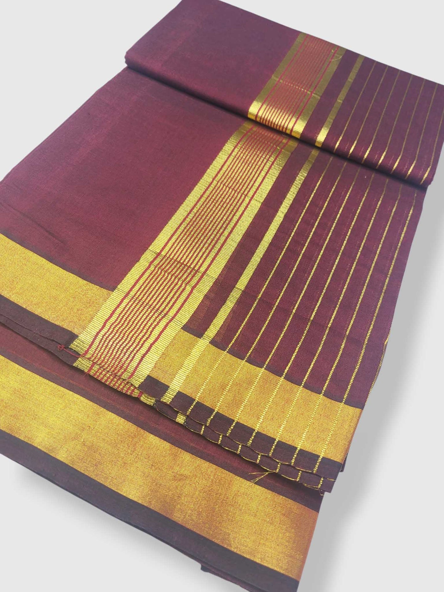 Premium Wedding Handloom Balaramapuram Unaakupaavu Kasavu Mundu for Men
