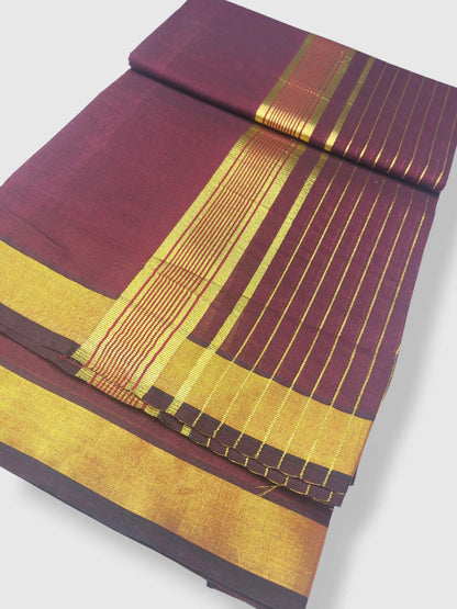 Premium Wedding Handloom Balaramapuram Unaakupaavu Kasavu Mundu for Men