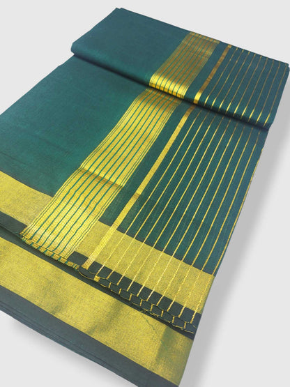 Premium Wedding Handloom Balaramapuram Unaakupaavu Kasavu Mundu for Men