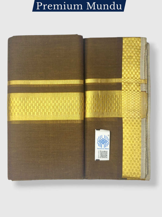 Premium Wedding Handloom Balaramapuram Unaakupaavu Kasavu Mundu for Men