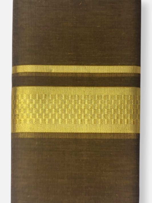 Premium Wedding Handloom Balaramapuram Unaakupaavu Kasavu Mundu for Men