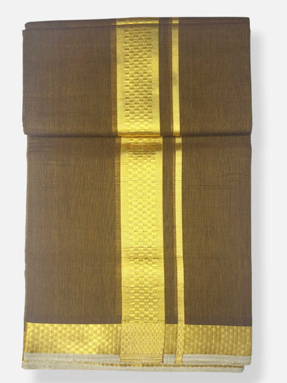 Premium Wedding Handloom Balaramapuram Unaakupaavu Kasavu Mundu for Men