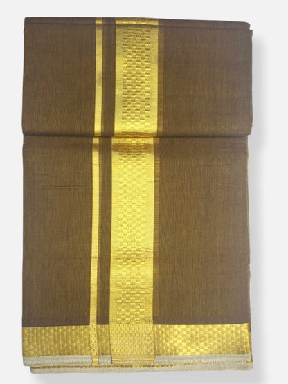 Premium Wedding Handloom Balaramapuram Unaakupaavu Kasavu Mundu for Men