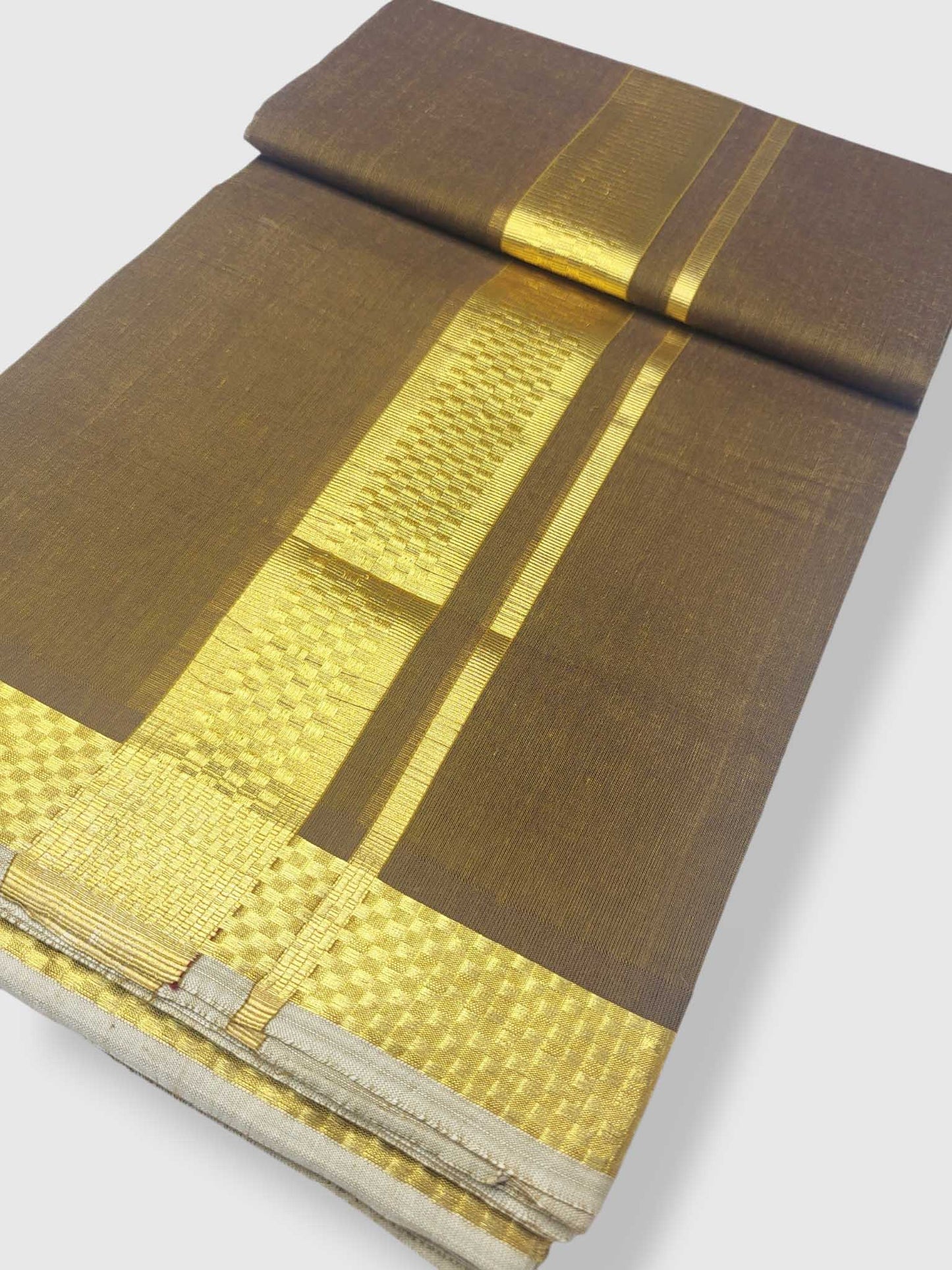 Premium Wedding Handloom Balaramapuram Unaakupaavu Kasavu Mundu for Men