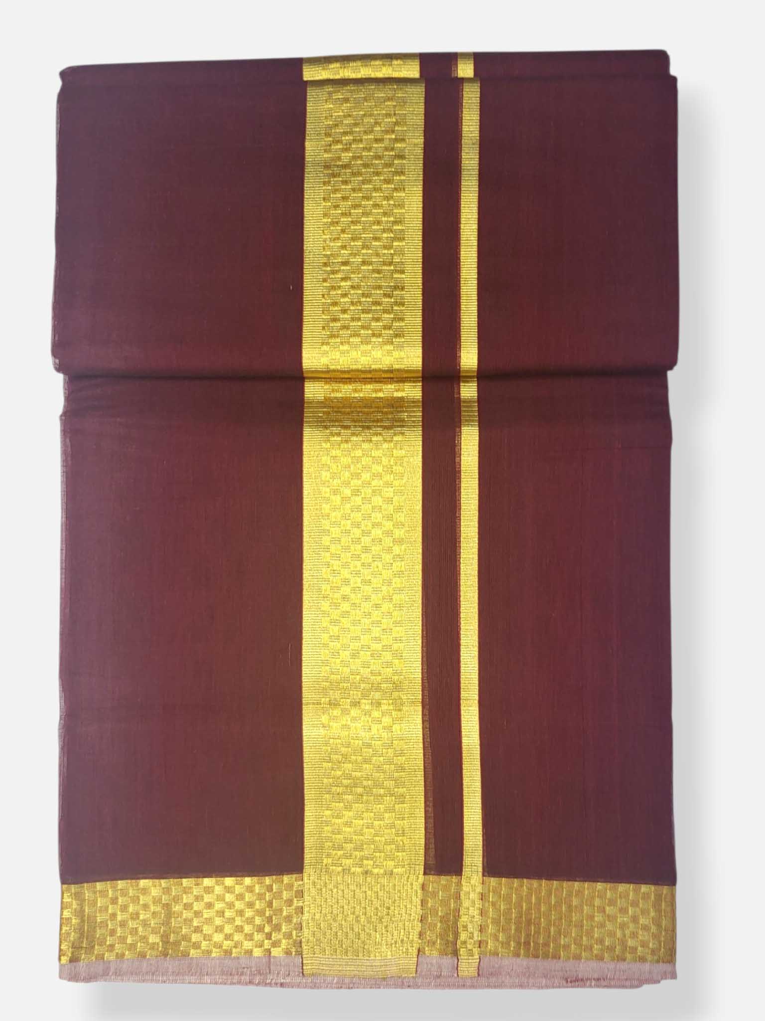 Premium Wedding Handloom Balaramapuram Unaakupaavu Kasavu Mundu for Men