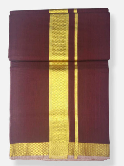 Premium Wedding Handloom Balaramapuram Unaakupaavu Kasavu Mundu for Men