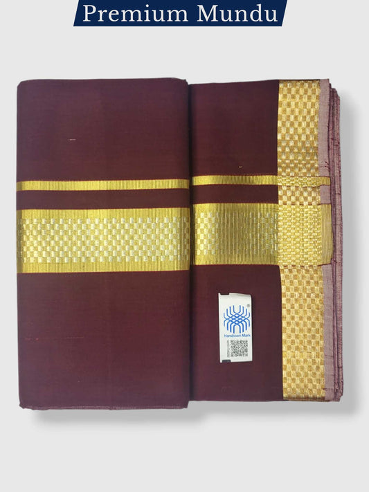 Premium Wedding Handloom Balaramapuram Unaakupaavu Kasavu Mundu for Men