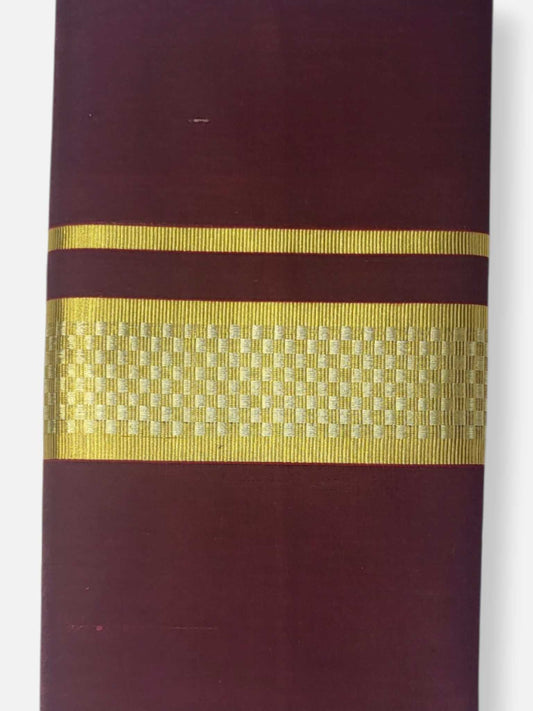 Premium Wedding Handloom Balaramapuram Unaakupaavu Kasavu Mundu for Men