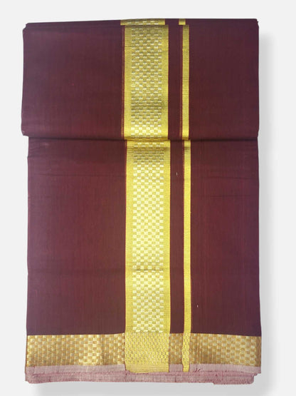 Premium Wedding Handloom Balaramapuram Unaakupaavu Kasavu Mundu for Men