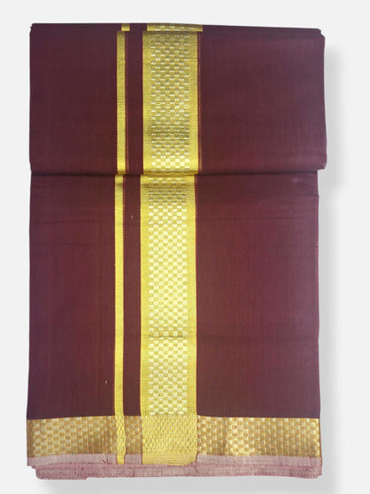 Premium Wedding Handloom Balaramapuram Unaakupaavu Kasavu Mundu for Men