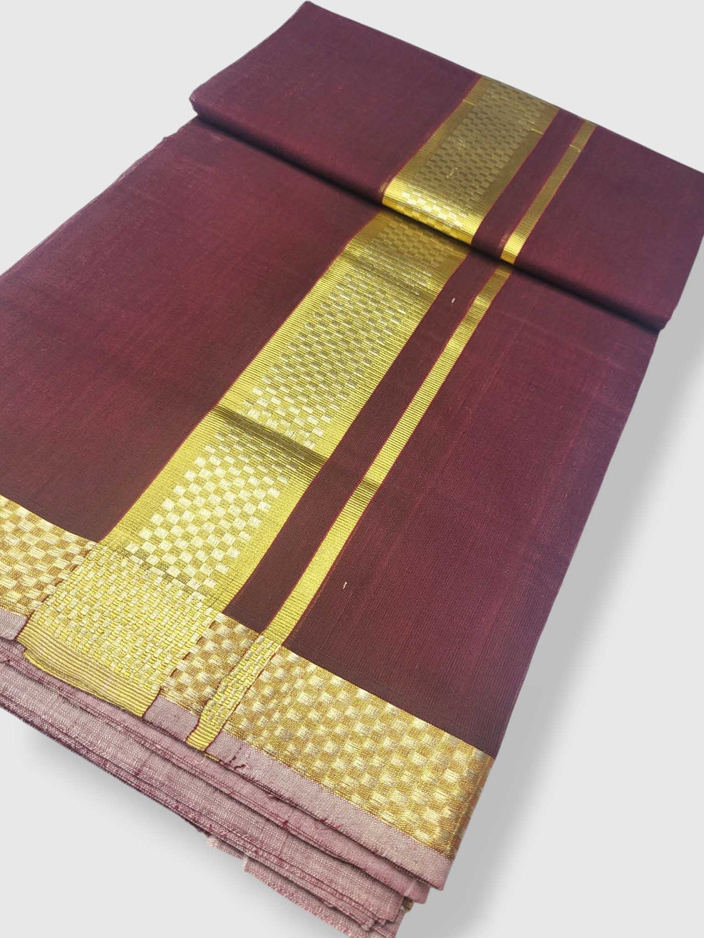 Premium Wedding Handloom Balaramapuram Unaakupaavu Kasavu Mundu for Men