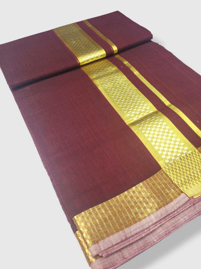 Premium Wedding Handloom Balaramapuram Unaakupaavu Kasavu Mundu for Men