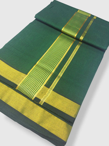 Premium Wedding Handloom Balaramapuram Unaakupaavu Kasavu Mundu for Men