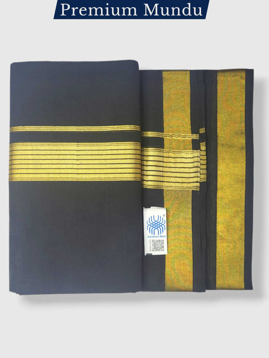 Premium Wedding Handloom Balaramapuram Unaakupaavu Kasavu Mundu for Men