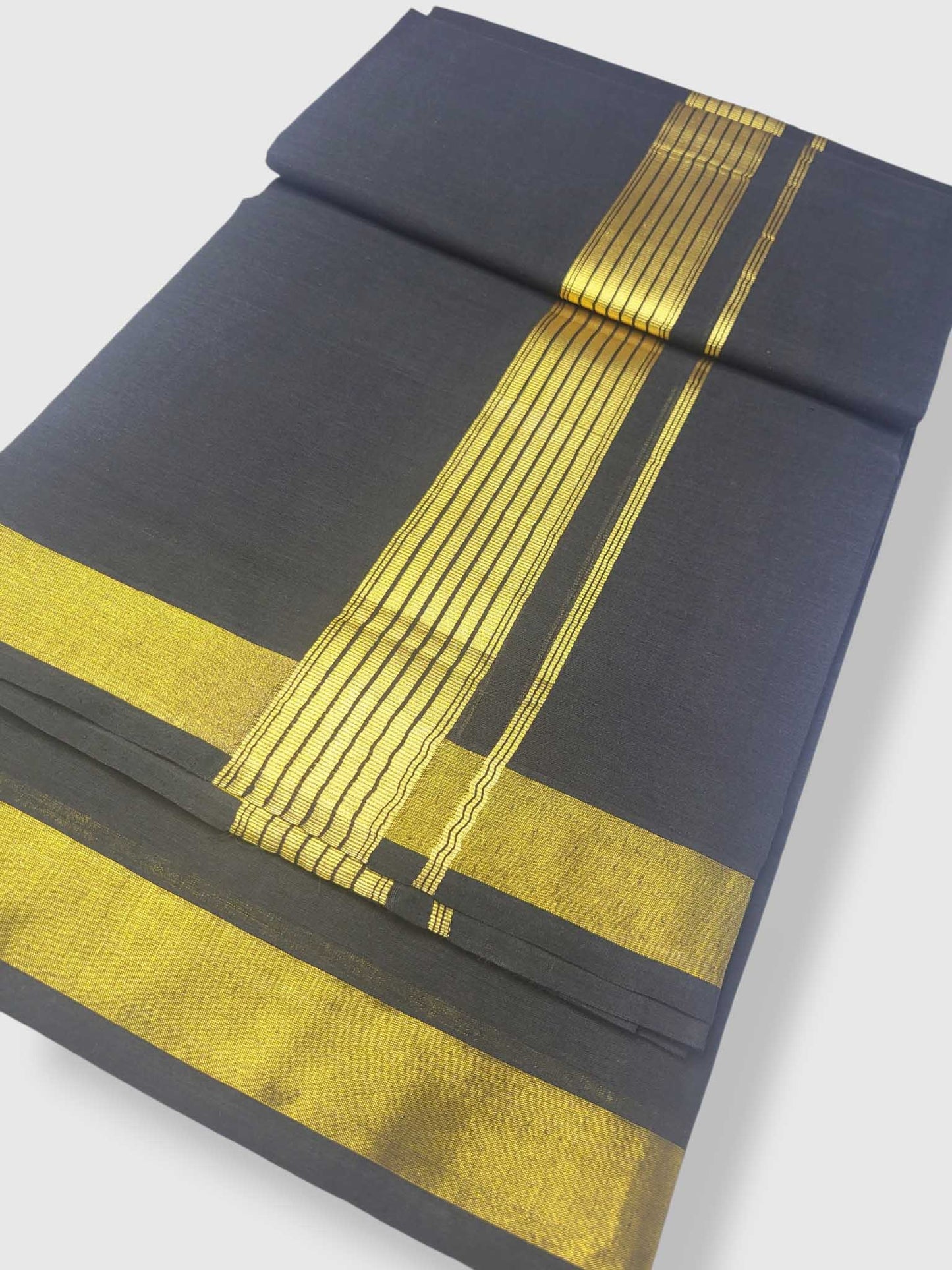 Premium Wedding Handloom Balaramapuram Unaakupaavu Kasavu Mundu for Men