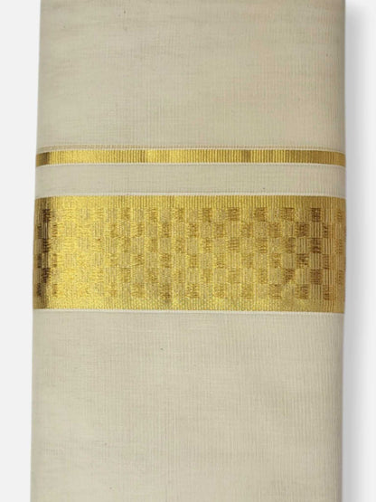 Premium Wedding Handloom Balaramapuram Unaakupaavu Kasavu Mundu for Men