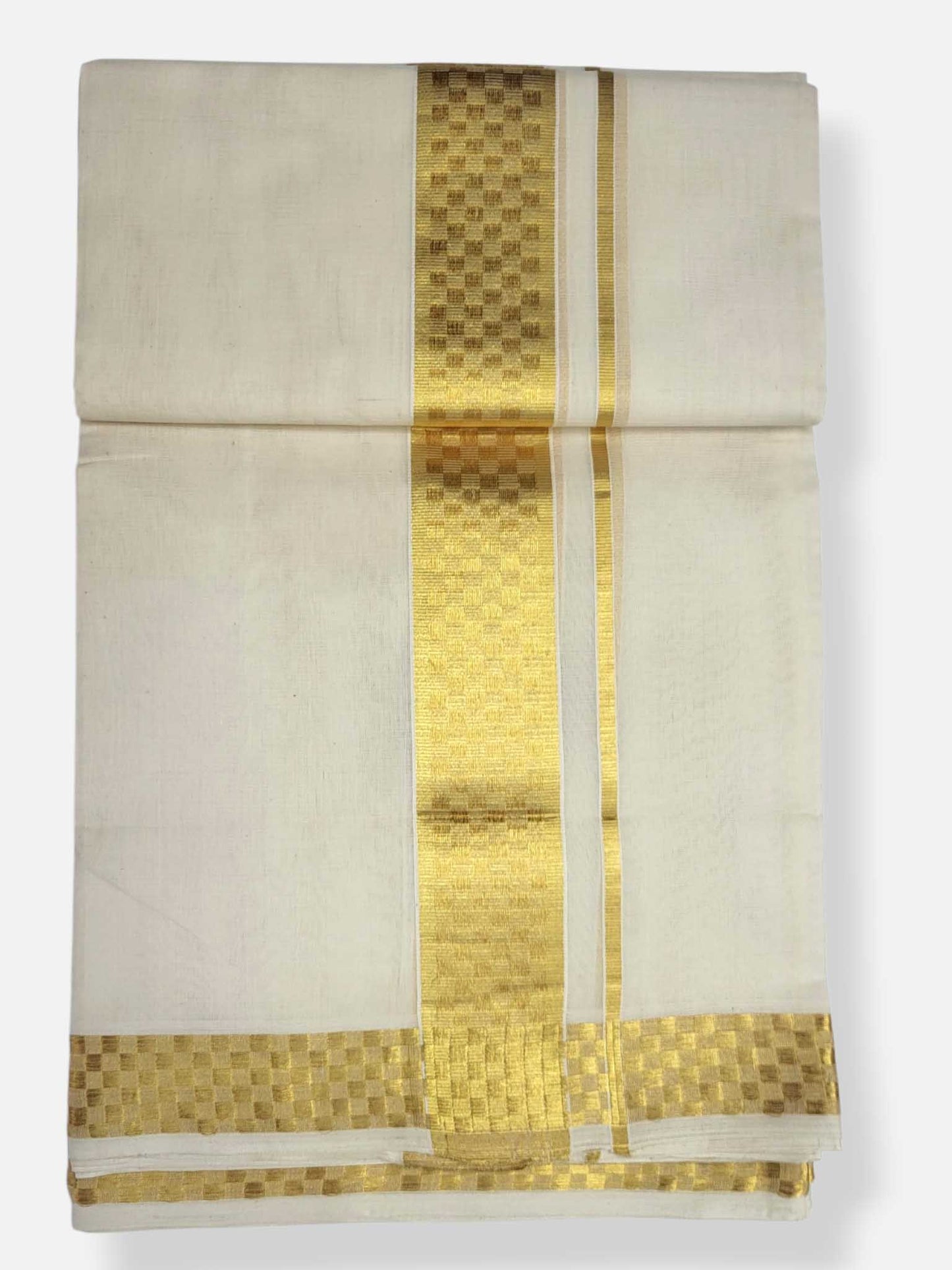 Premium Wedding Handloom Balaramapuram Unaakupaavu Kasavu Mundu for Men