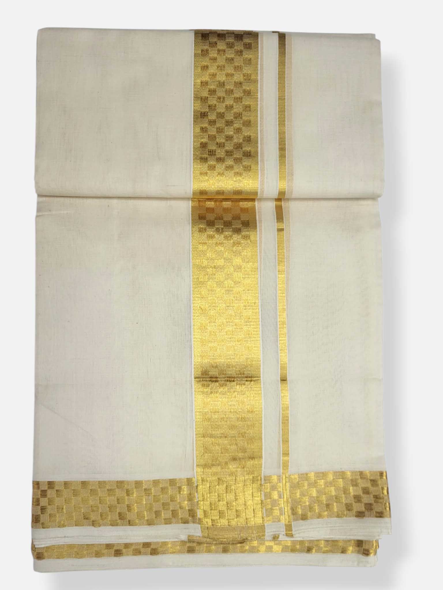 Premium Wedding Handloom Balaramapuram Unaakupaavu Kasavu Mundu for Men
