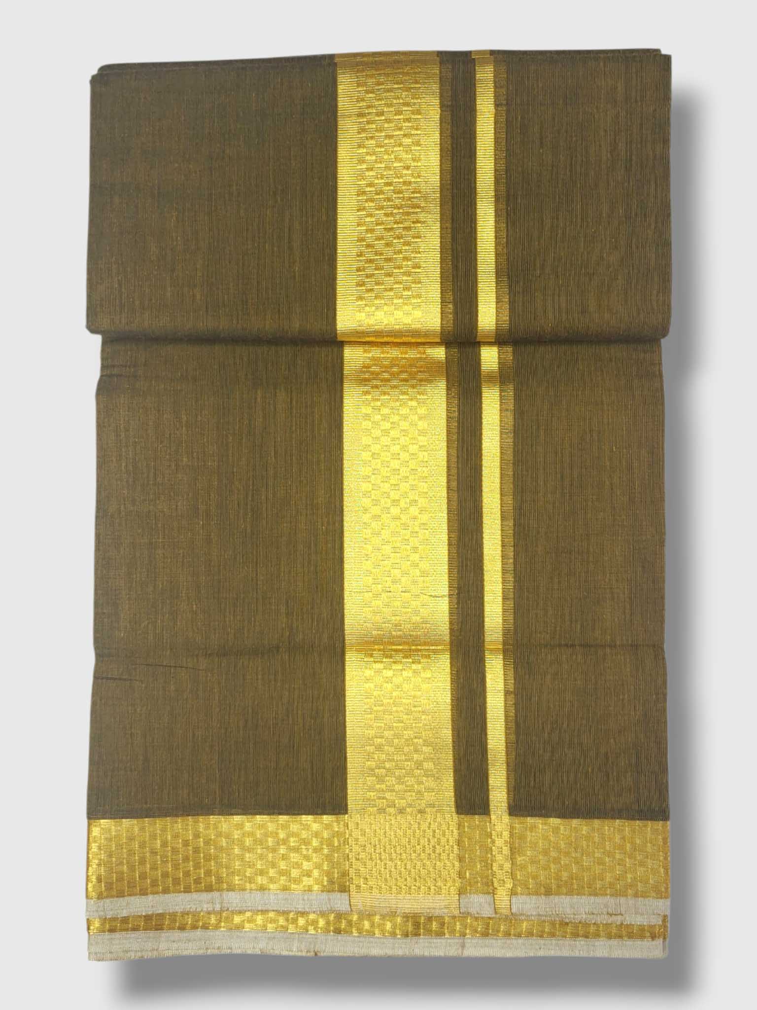 Premium Wedding Handloom Balaramapuram Unaakupaavu Kasavu Mundu for Men