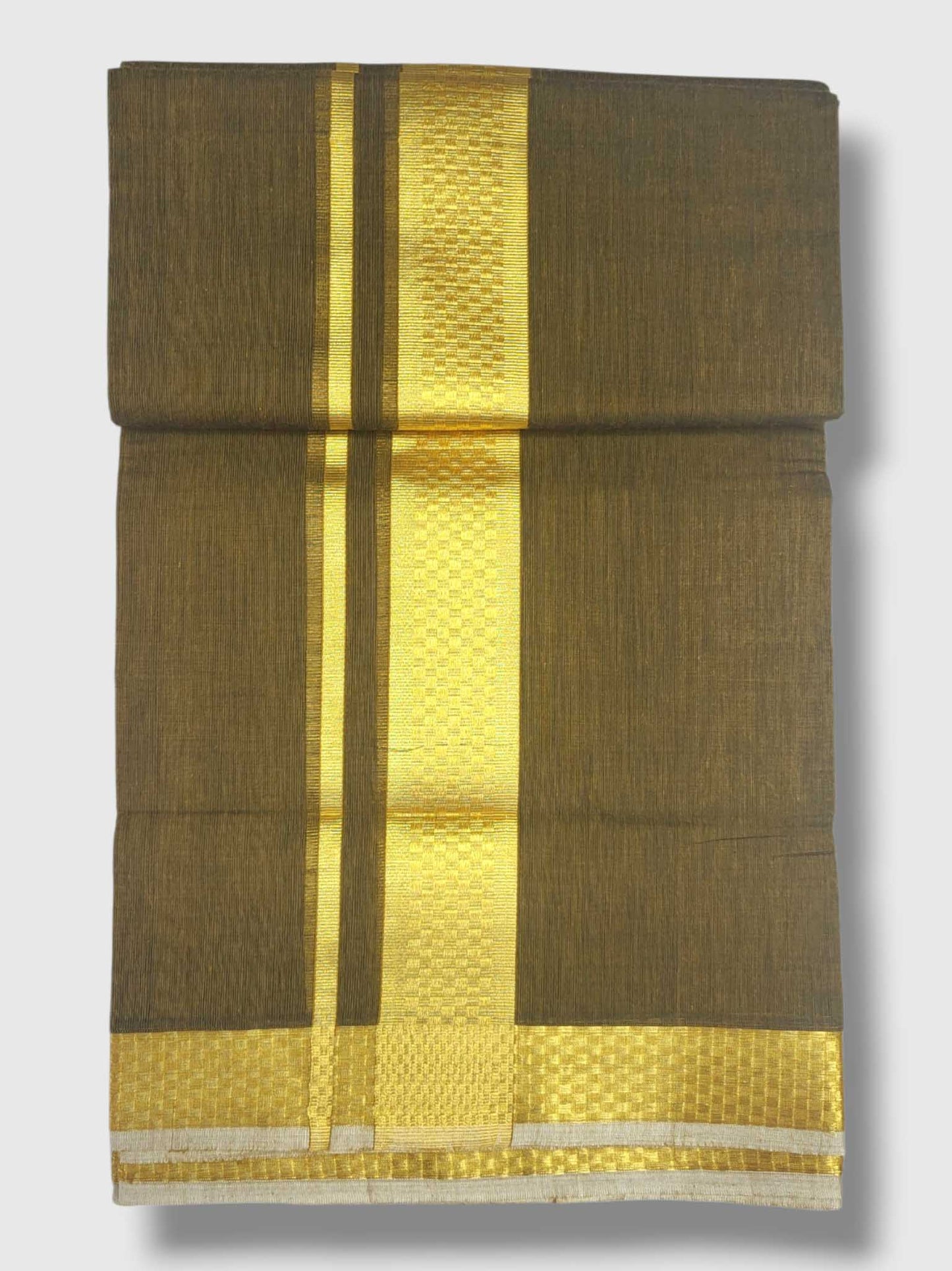 Premium Wedding Handloom Balaramapuram Unaakupaavu Kasavu Mundu for Men