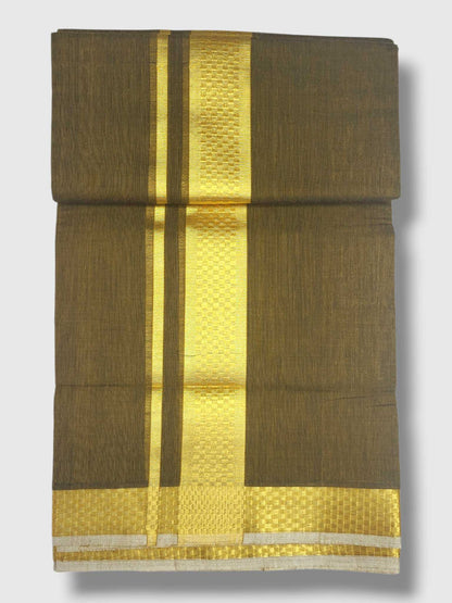 Premium Wedding Handloom Balaramapuram Unaakupaavu Kasavu Mundu for Men