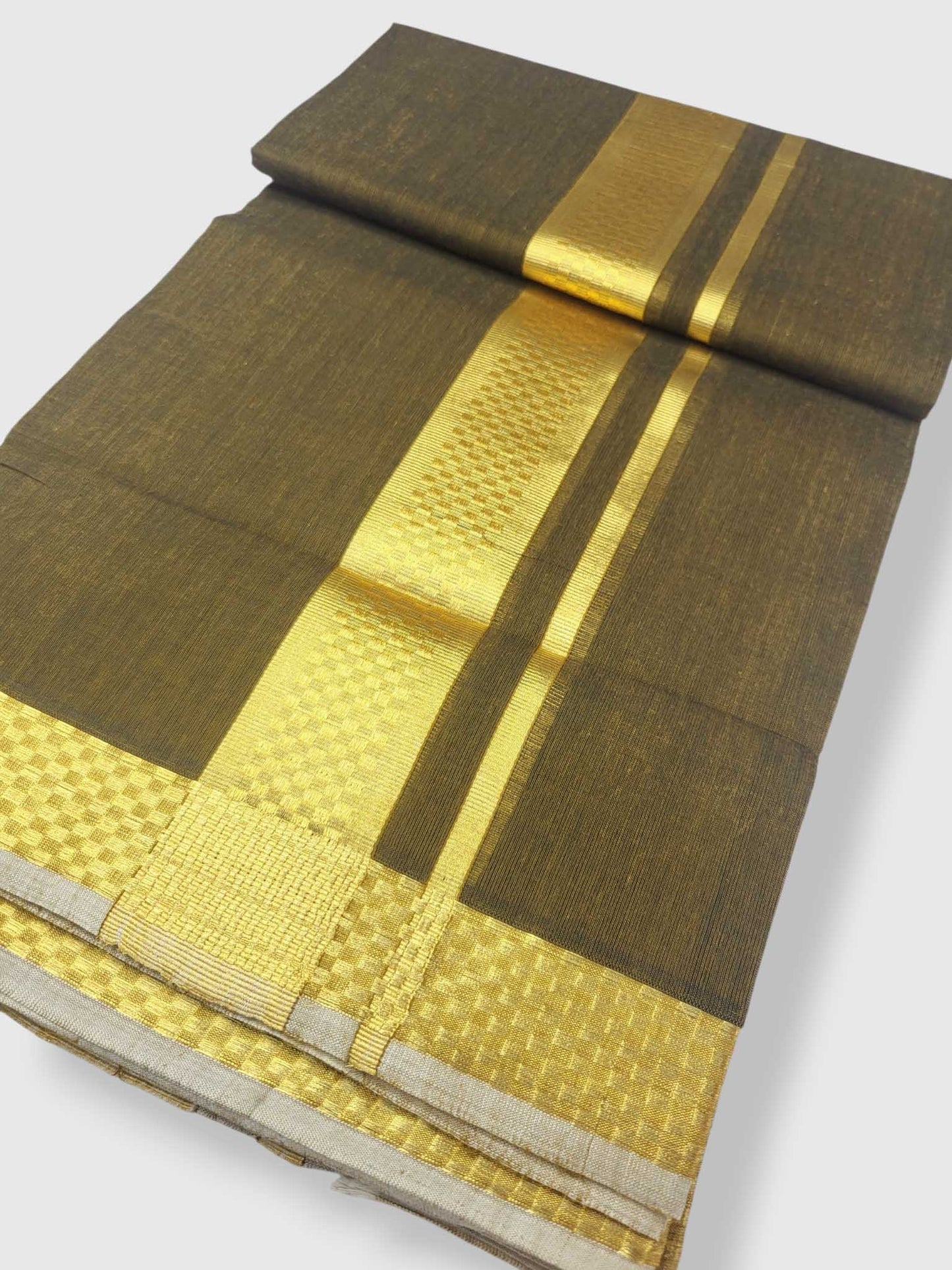 Premium Wedding Handloom Balaramapuram Unaakupaavu Kasavu Mundu for Men