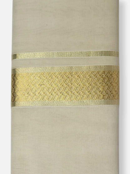 Premium Wedding Handloom Balaramapuram Unaakupaavu Kasavu Mundu for Men