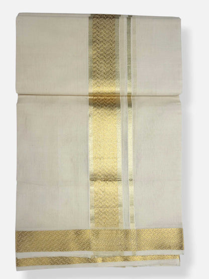 Premium Wedding Handloom Balaramapuram Unaakupaavu Kasavu Mundu for Men