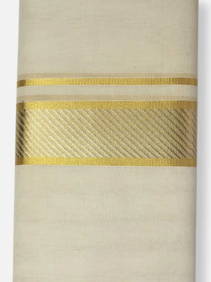 Premium Wedding Handloom Balaramapuram Unaakupaavu Kasavu Mundu for Men