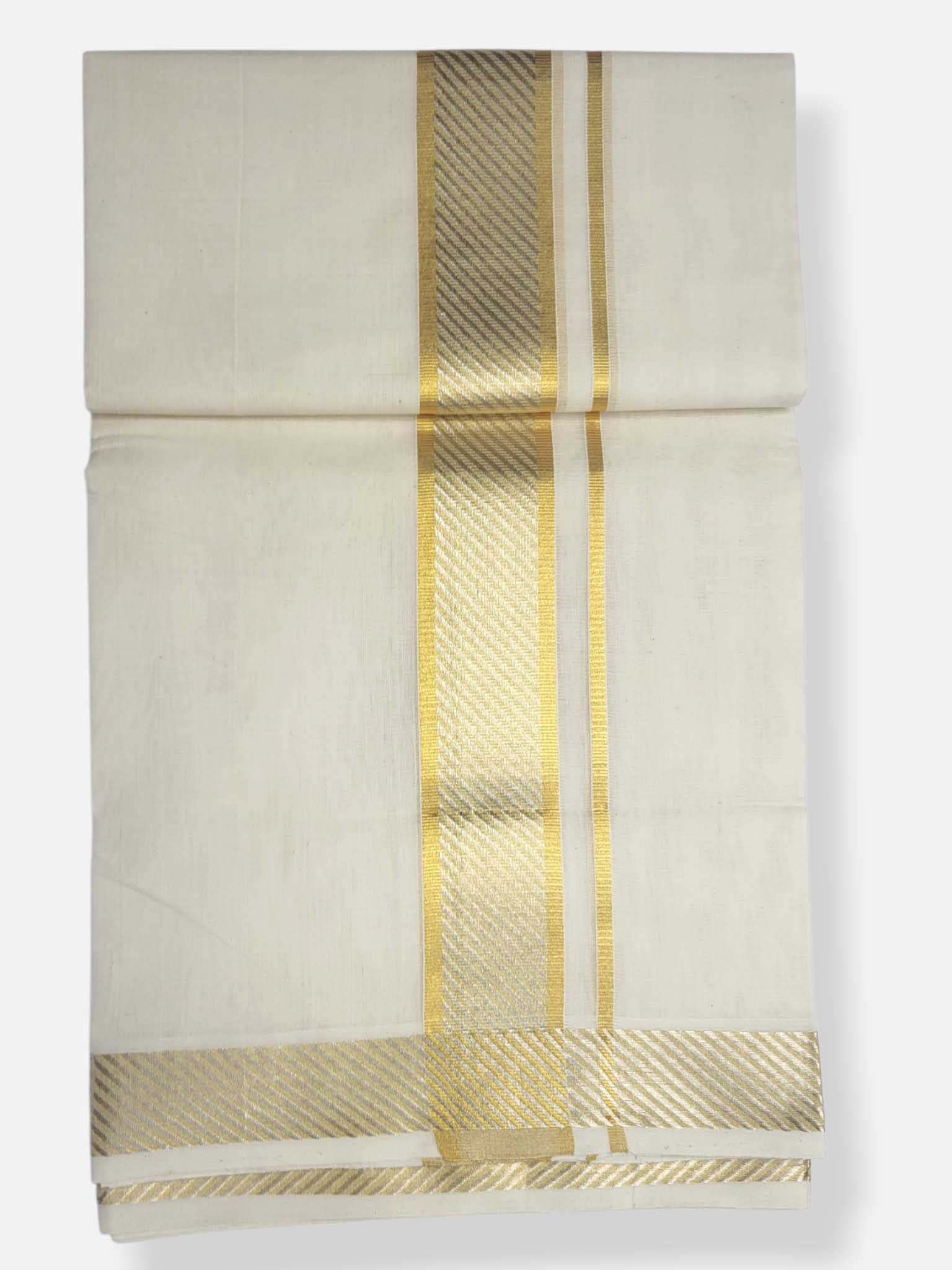 Premium Wedding Handloom Balaramapuram Unaakupaavu Kasavu Mundu for Men
