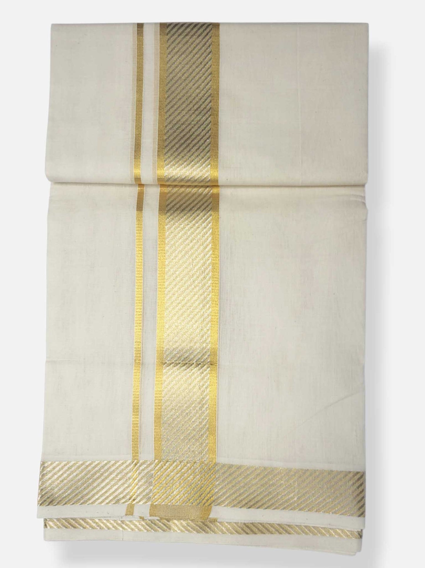 Premium Wedding Handloom Balaramapuram Unaakupaavu Kasavu Mundu for Men