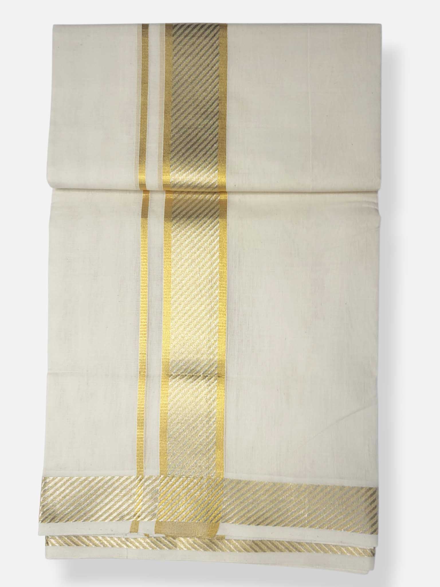 Premium Wedding Handloom Balaramapuram Unaakupaavu Kasavu Mundu for Men