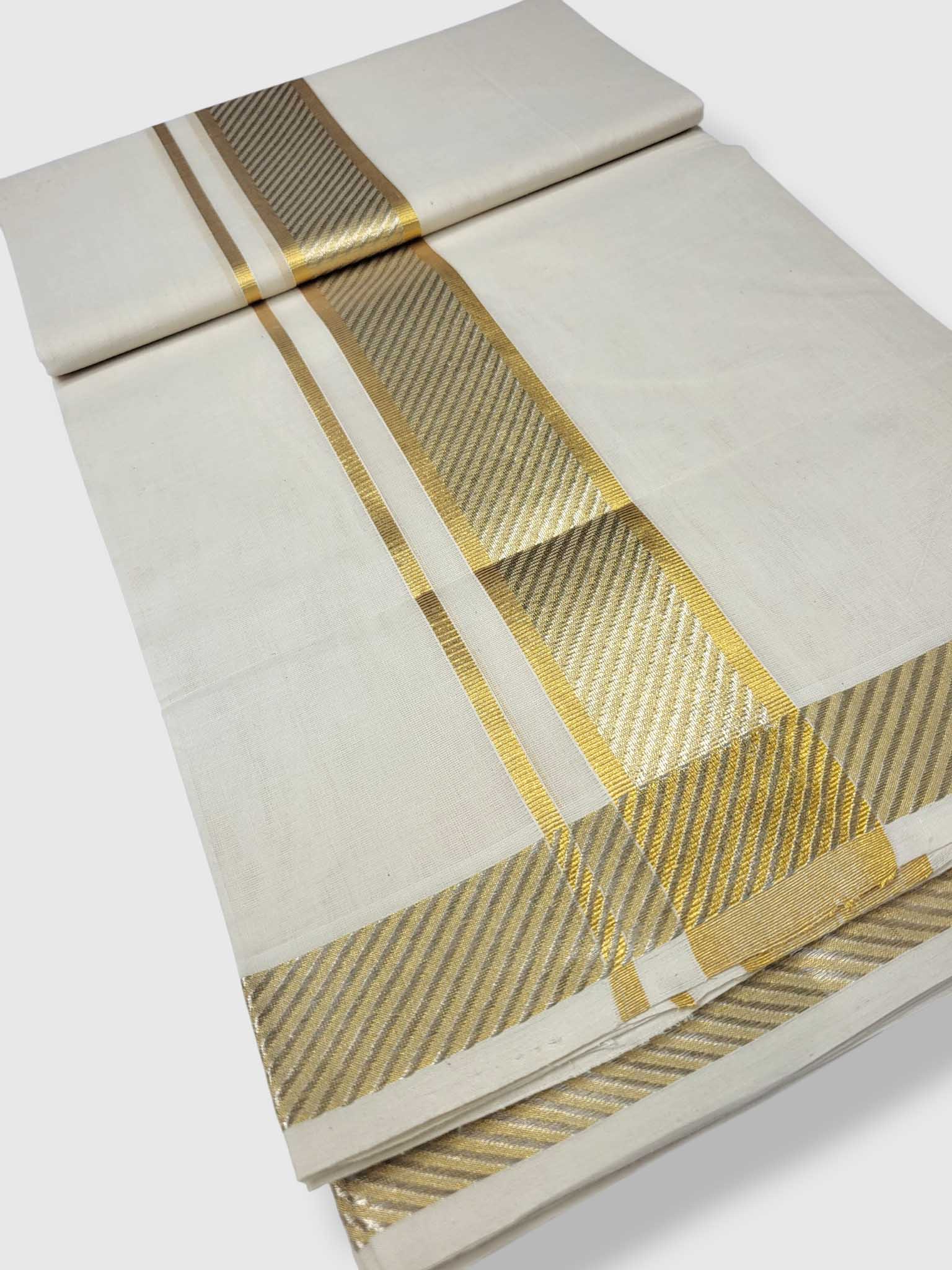 Premium Wedding Handloom Balaramapuram Unaakupaavu Kasavu Mundu for Men