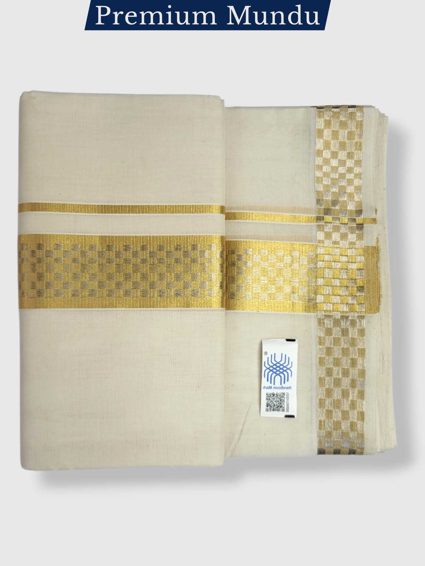 Premium Wedding Handloom Balaramapuram Unaakupaavu Kasavu Mundu for Men