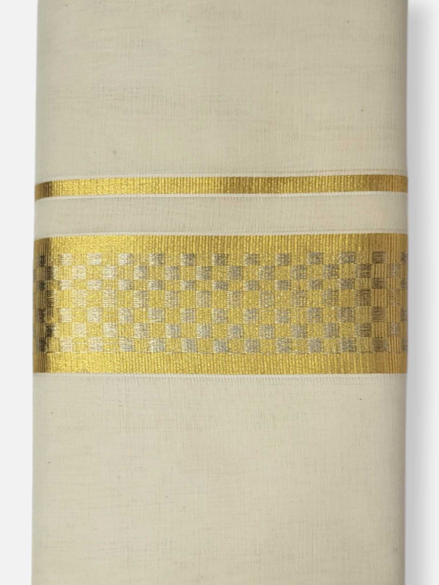 Premium Wedding Handloom Balaramapuram Unaakupaavu Kasavu Mundu for Men