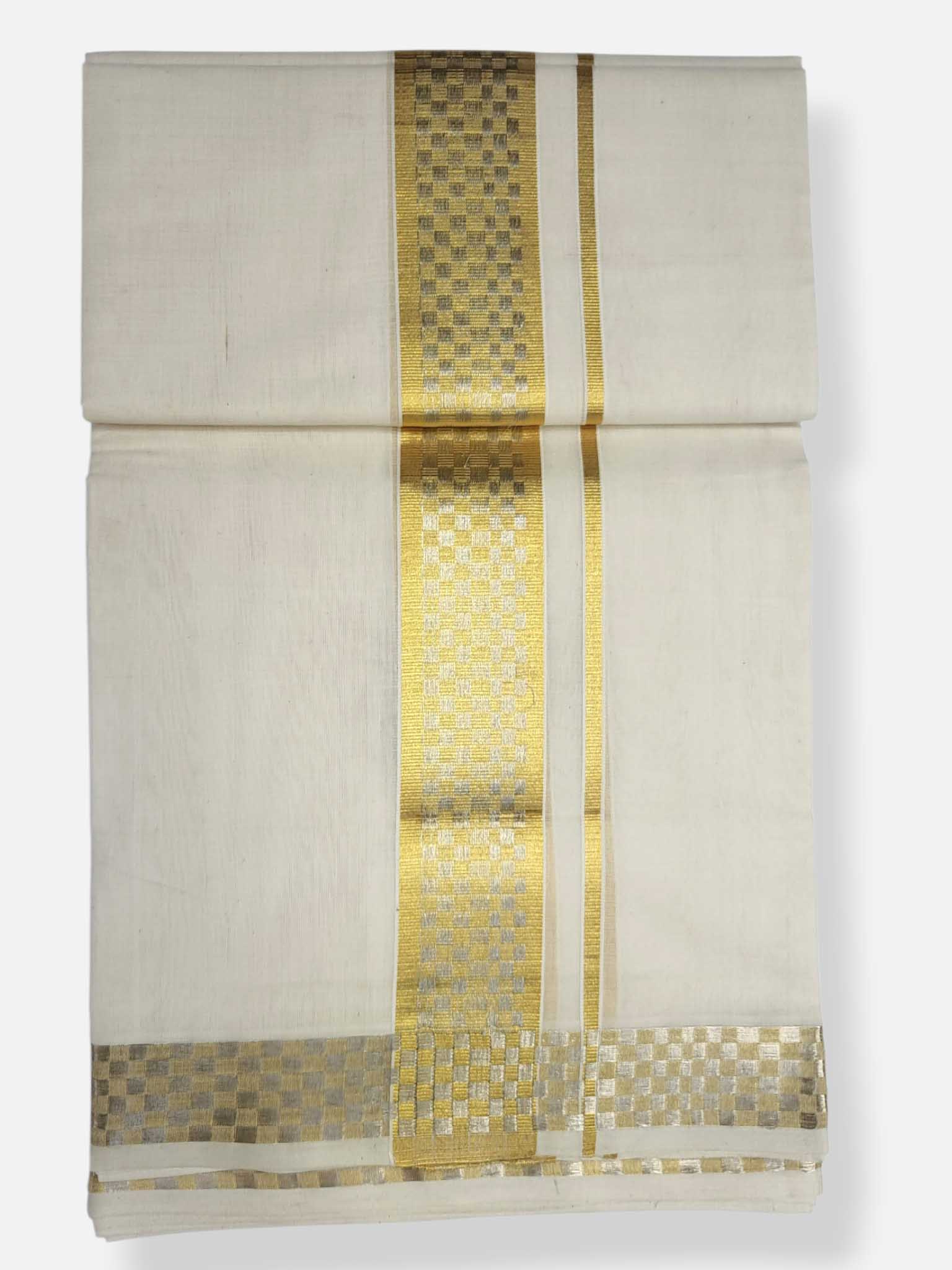 Premium Wedding Handloom Balaramapuram Unaakupaavu Kasavu Mundu for Men