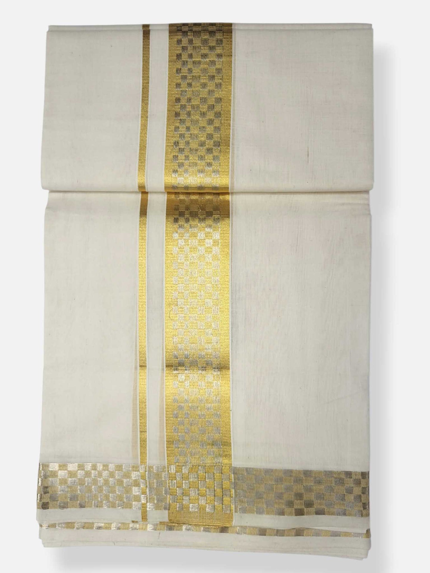 Premium Wedding Handloom Balaramapuram Unaakupaavu Kasavu Mundu for Men