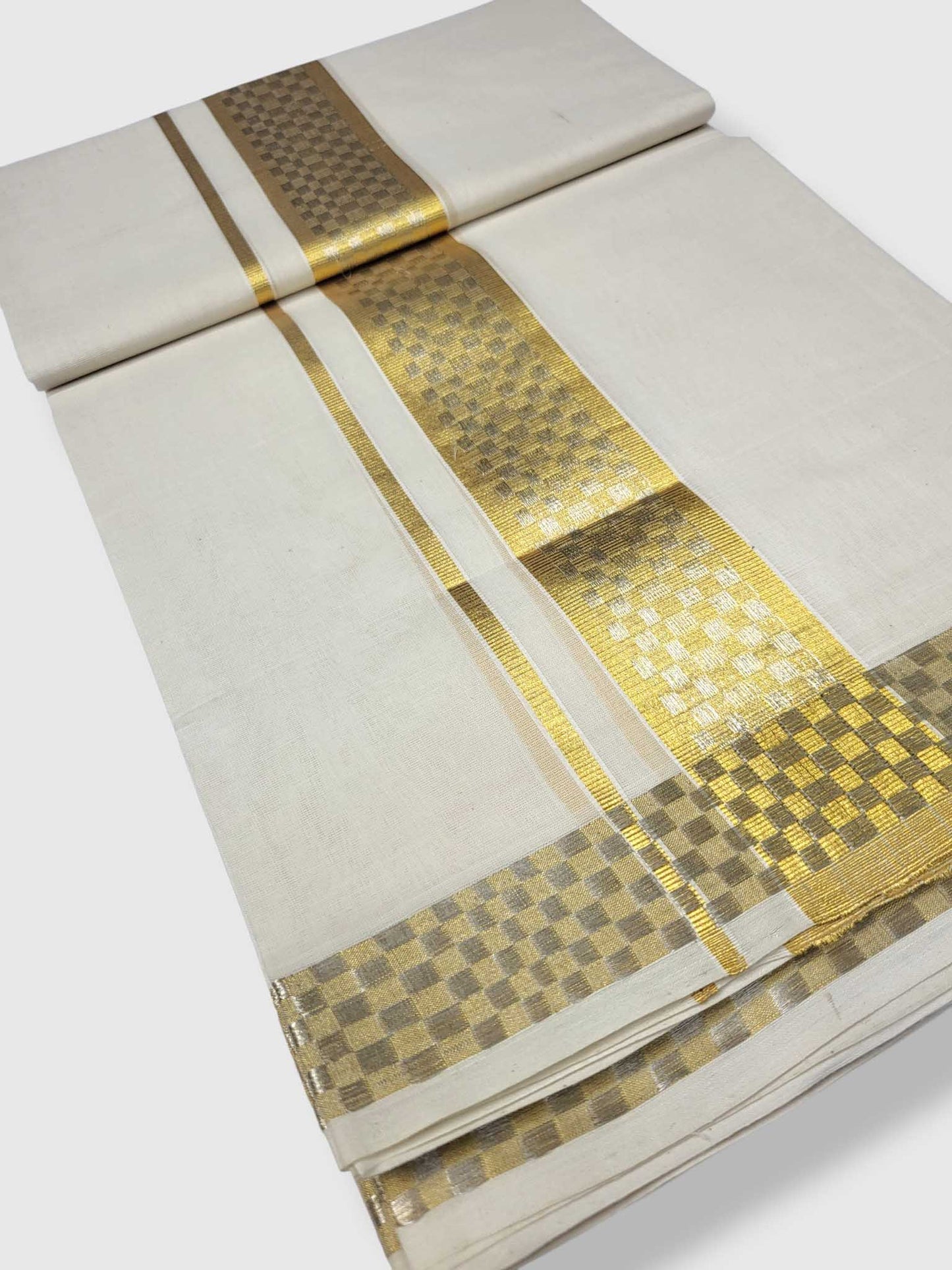 Premium Wedding Handloom Balaramapuram Unaakupaavu Kasavu Mundu for Men